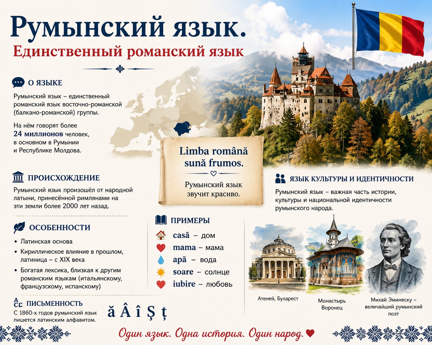 Румынский — единственный романский язык